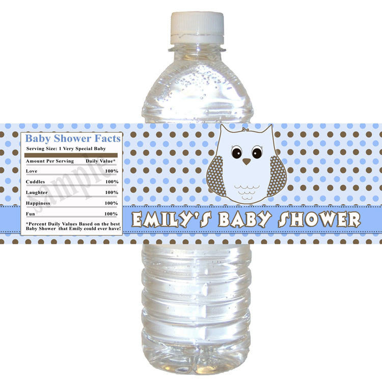 Blue Monkey Party Personalized Water Bottle Labels