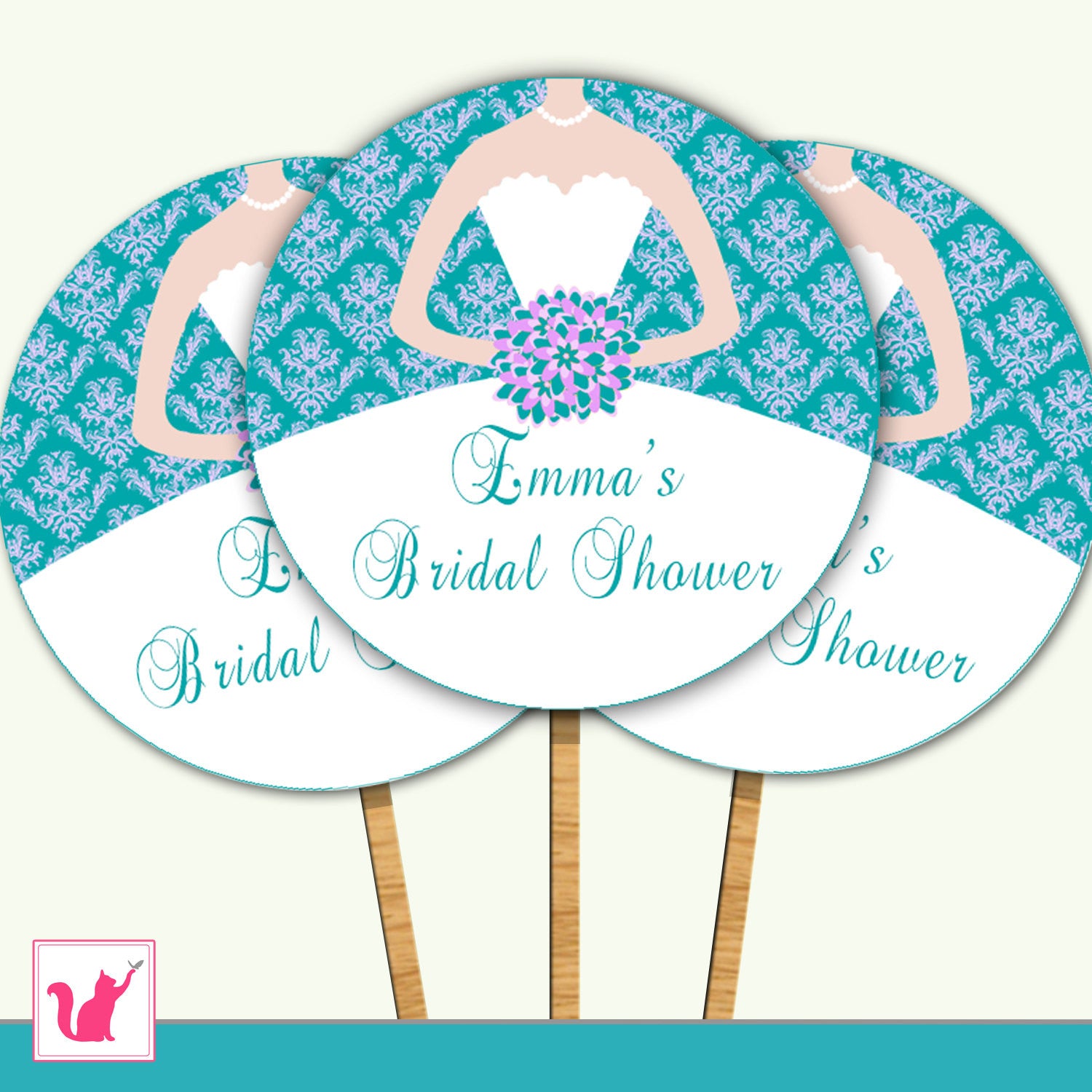 bridal shower cupcake toppers