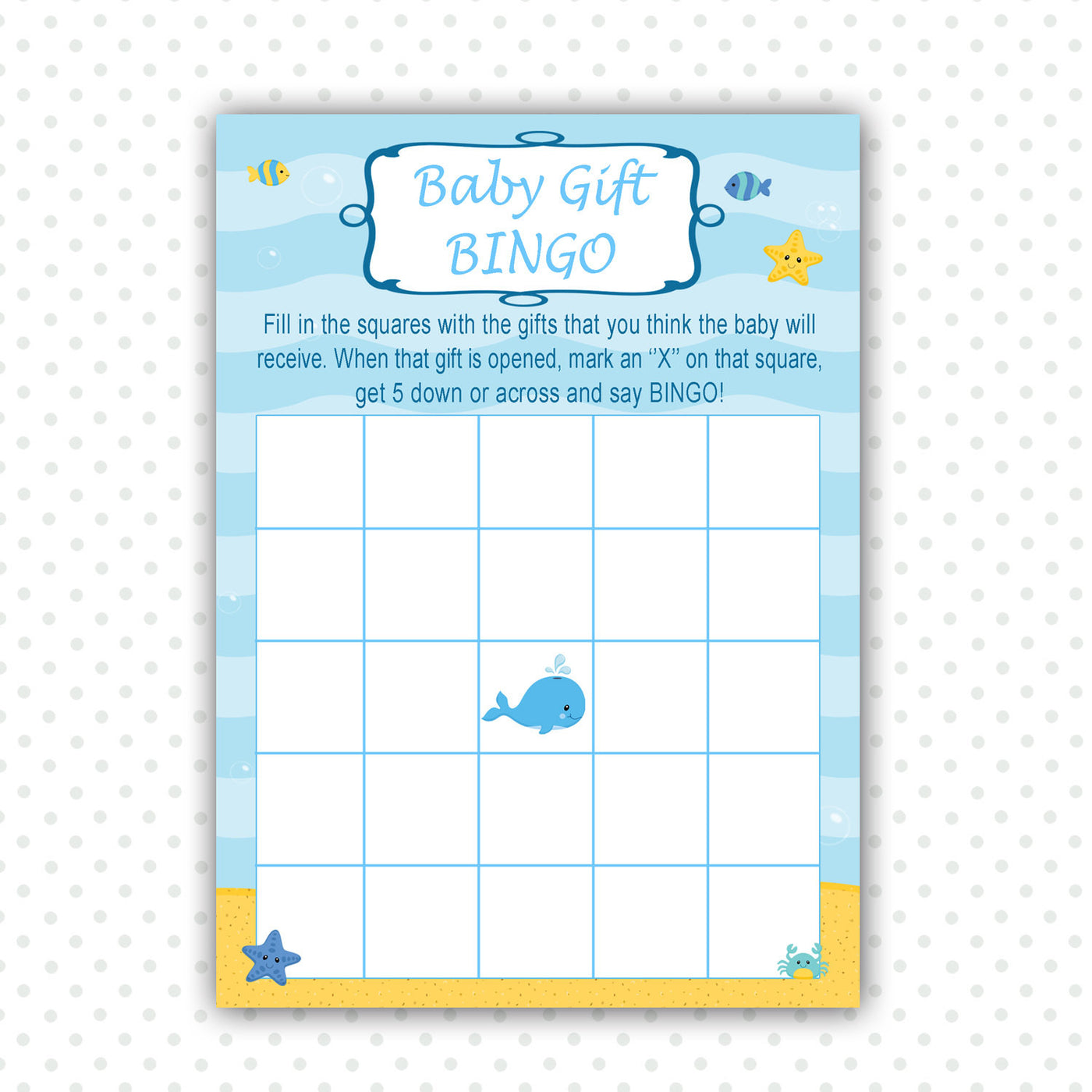 Baby Gift Bingo