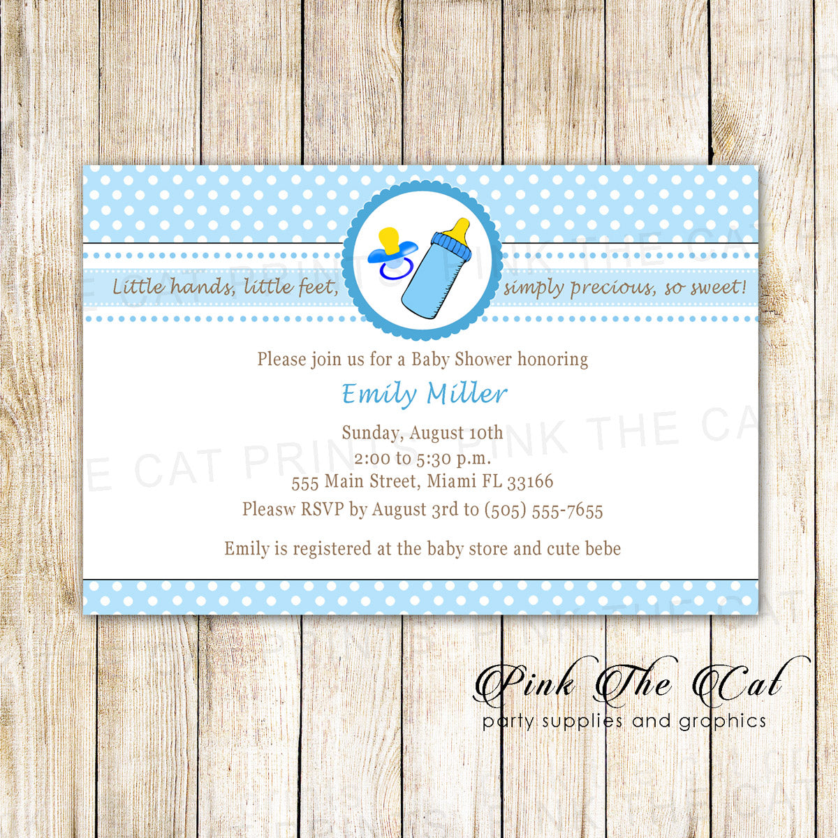 Baby Shower Invitations Boy Baby Shower Milk Bottle Blue Printable