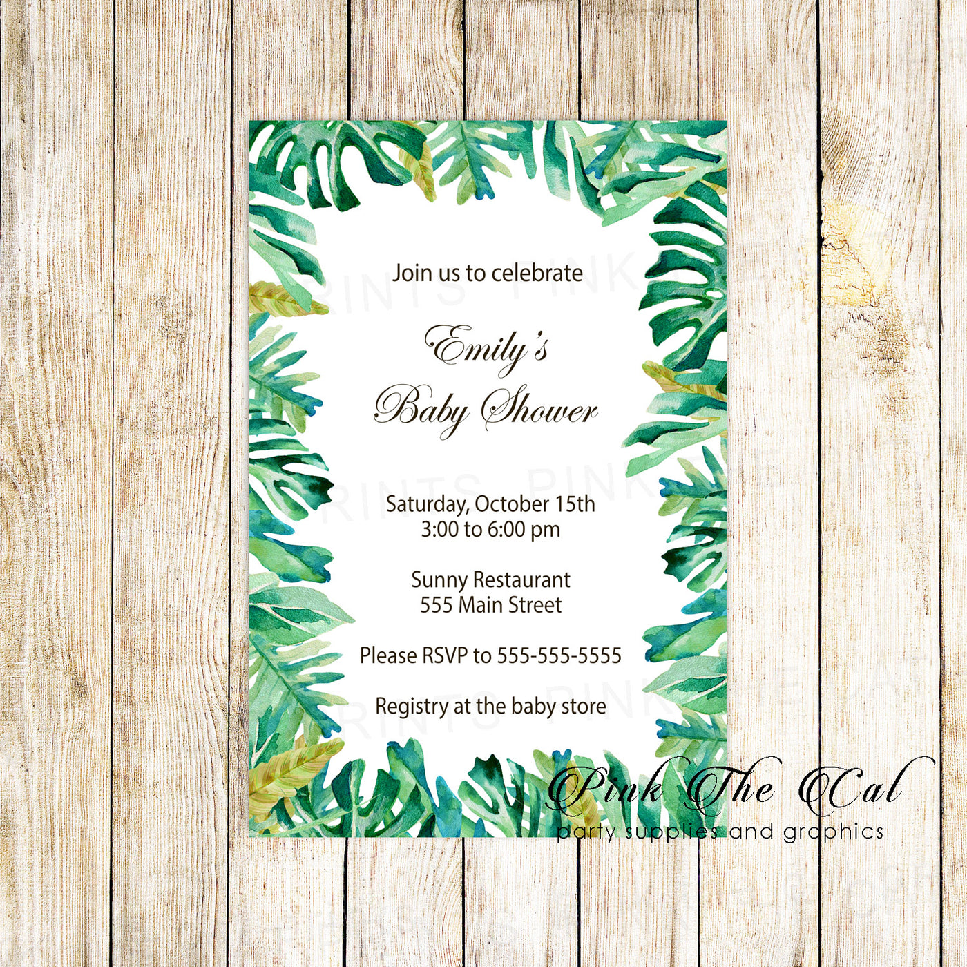 tropical baby shower invitations