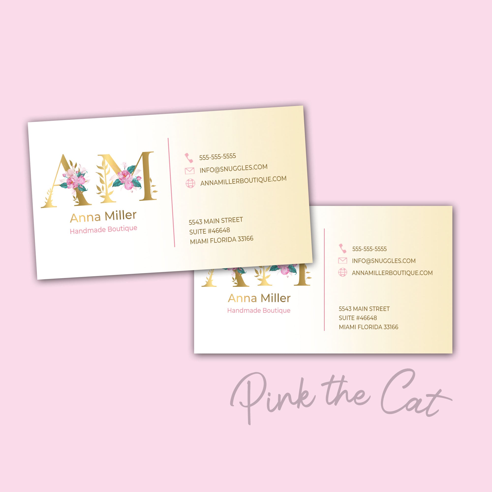 Premade boutique pink sewing machine watercolor business logo design – Pink  the Cat