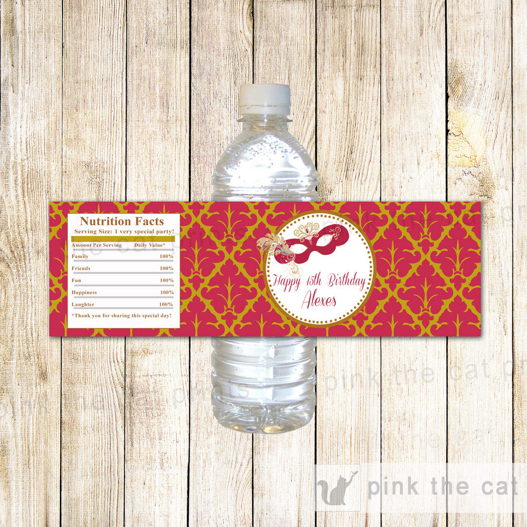 Blank Water Bottle Label Template fits 8 Oz. and 16 Oz. Bottles 