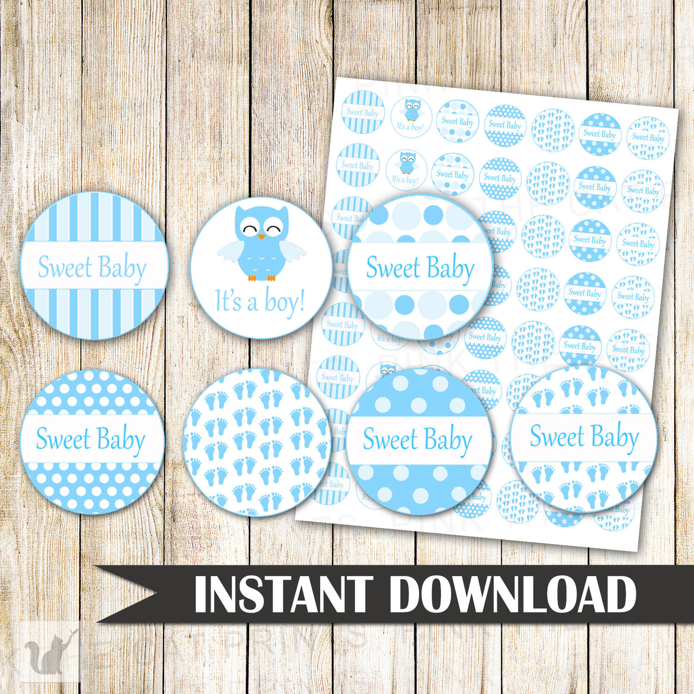 baby boy shower favor tags