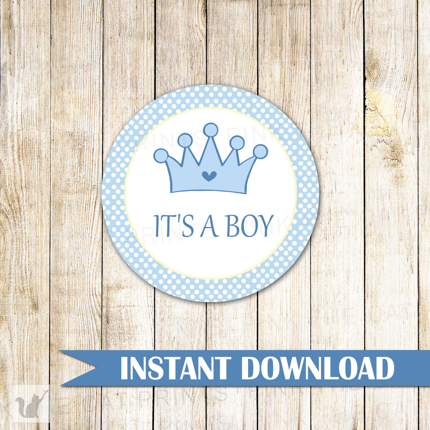 Blue Gingham Favor Label Its A Boy Stickers Baby Boy Shower