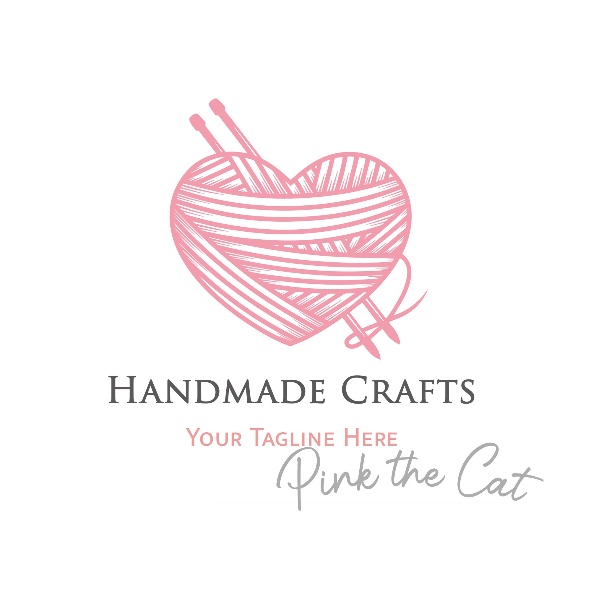 Premade boutique pink sewing machine watercolor business logo design – Pink  the Cat