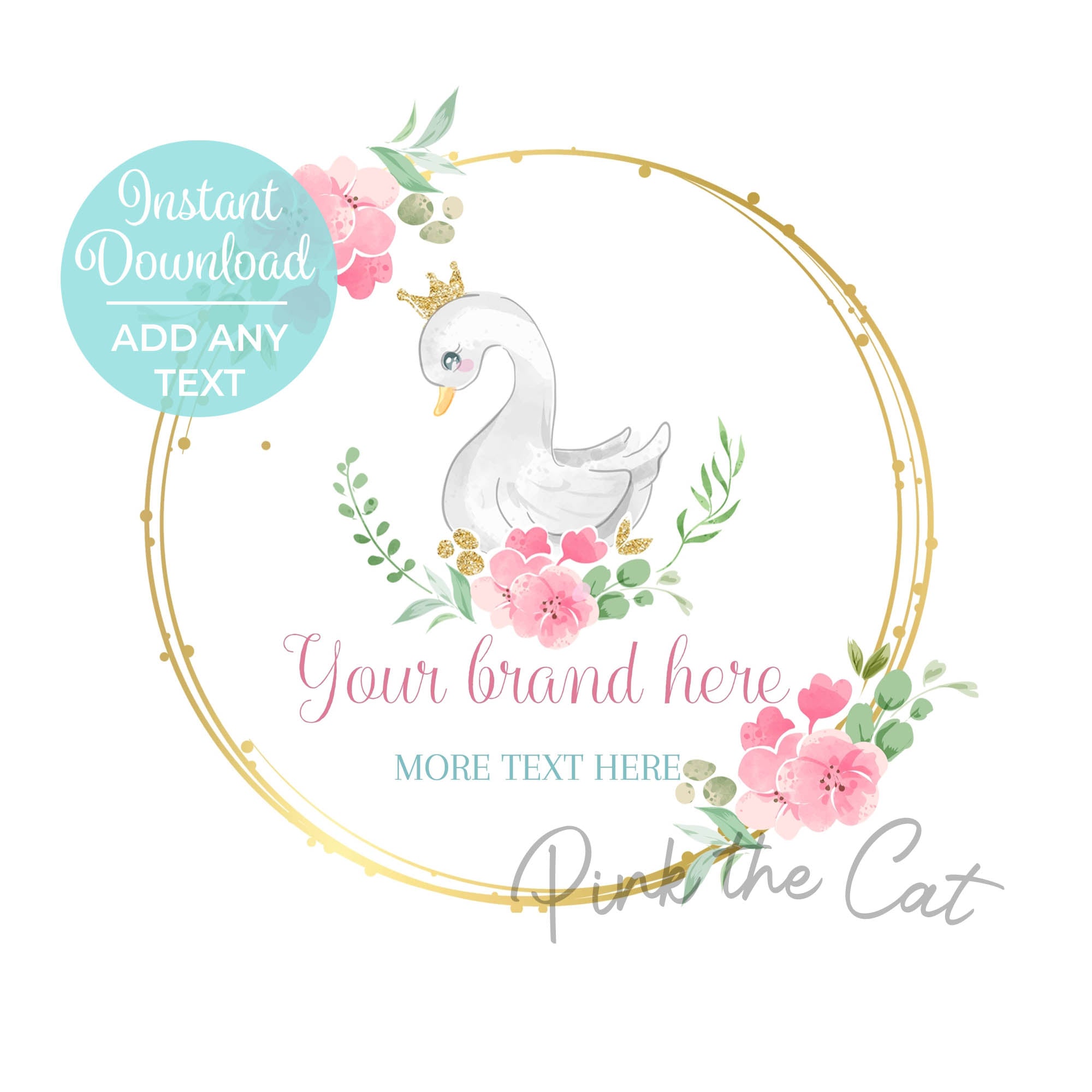 Black gold sewing machina floral business card template printable – Pink  the Cat