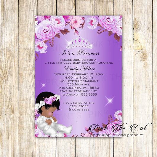 zebra princess baby shower invitations