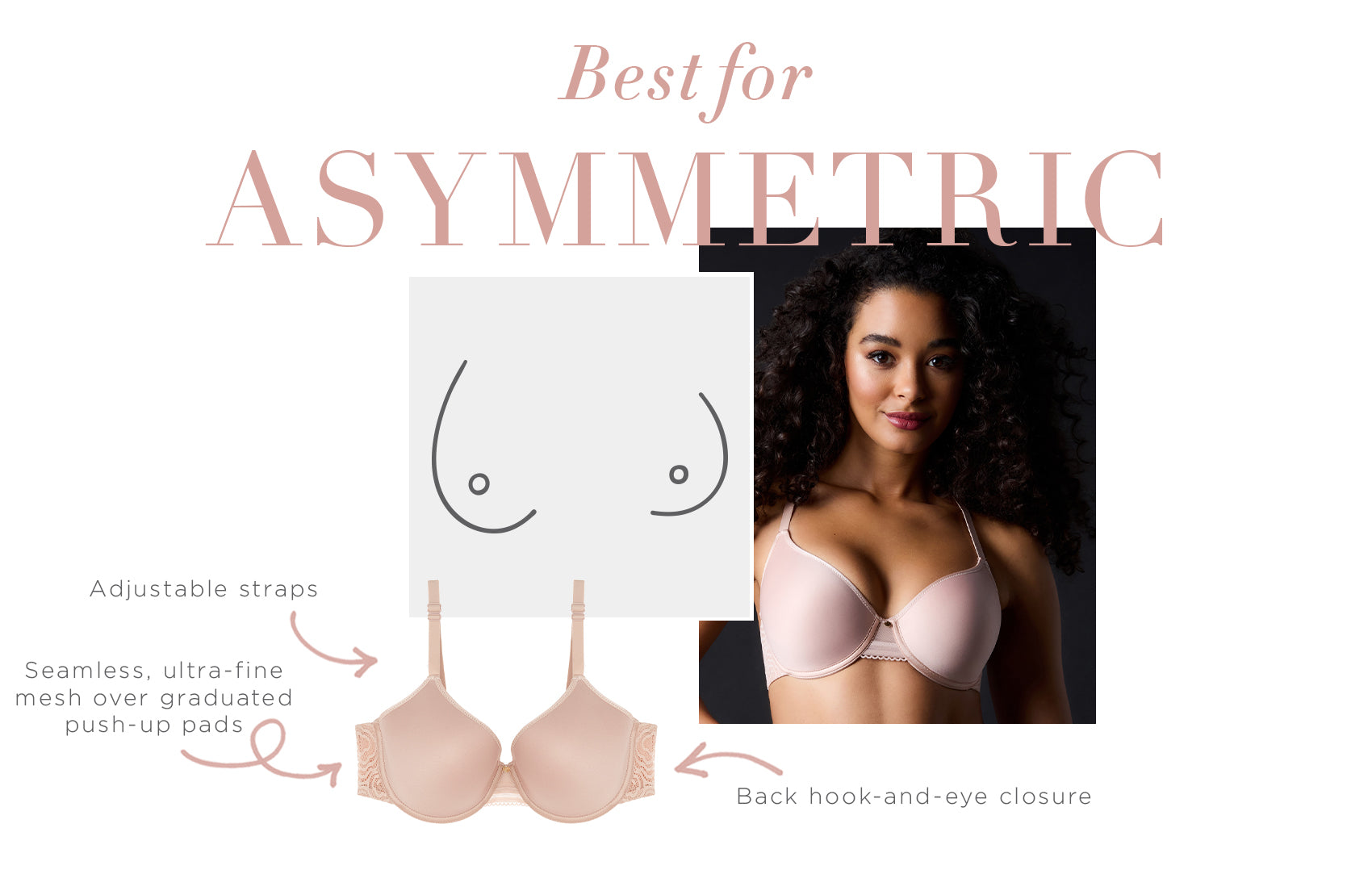 Best for asymmetrical breasts. image of the Chantelle C Jolie Memory Foam T-Shirt Bra 