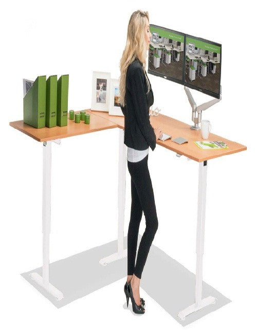 Multitable Electric L Shaped Height Adjustable Standing Desk The