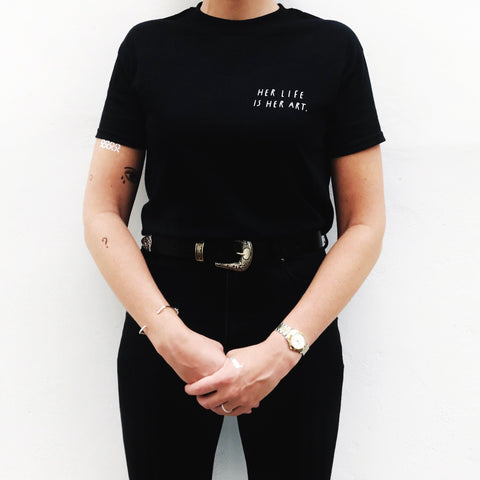 Her life is her art black t-shirt