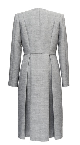 Gray Coat With Opposite Pleats