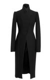 Black Wool Open Coat