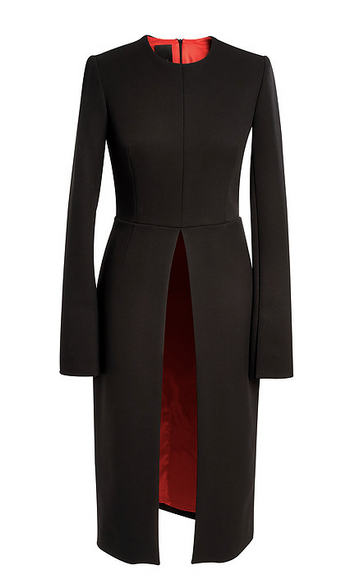 Black Wool Dress Open On A Front