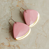 Artistic Earrings In a Gloss Glaze and 24k Gold Luster