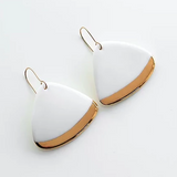 Artistic Earrings In a Gloss Glaze and 24k Gold Luster