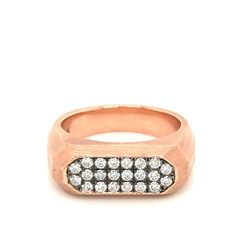 Matte Finish Rose Gold Ring with 