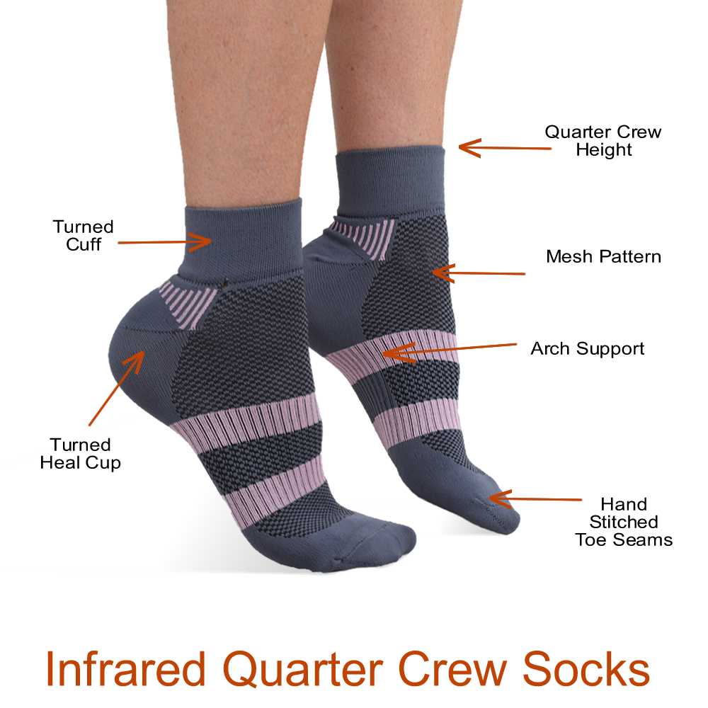 Far Infrared Quarter Crew Socks