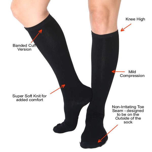 FIRMA Circulation Knee Socks (Far Infrared) Embedded Bio-Crystals ...