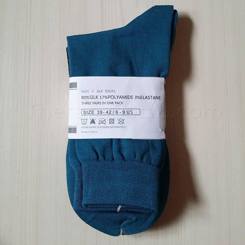 6 Pair Genuine Silk Ankle Socks | 6-9 for Men | TherapySocks.com