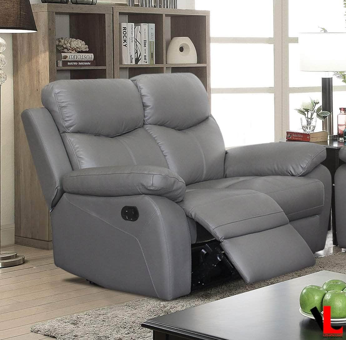 Aveon 62" Pillow Top Arm Reclining Loveseat in Leather Match - Available in 2 Colours - Levoluxe product image