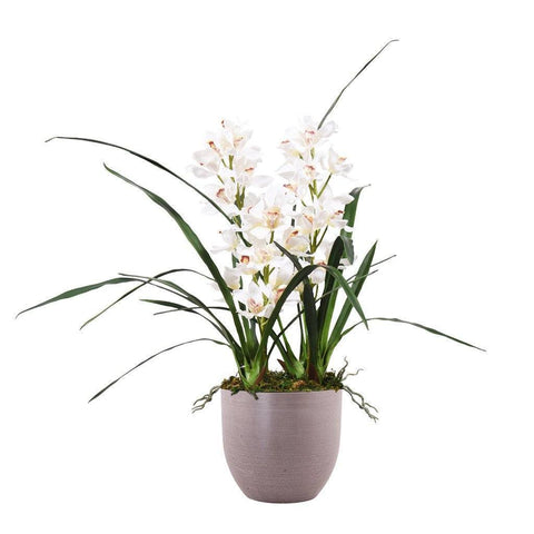White Artificial Cymbidium Orchid