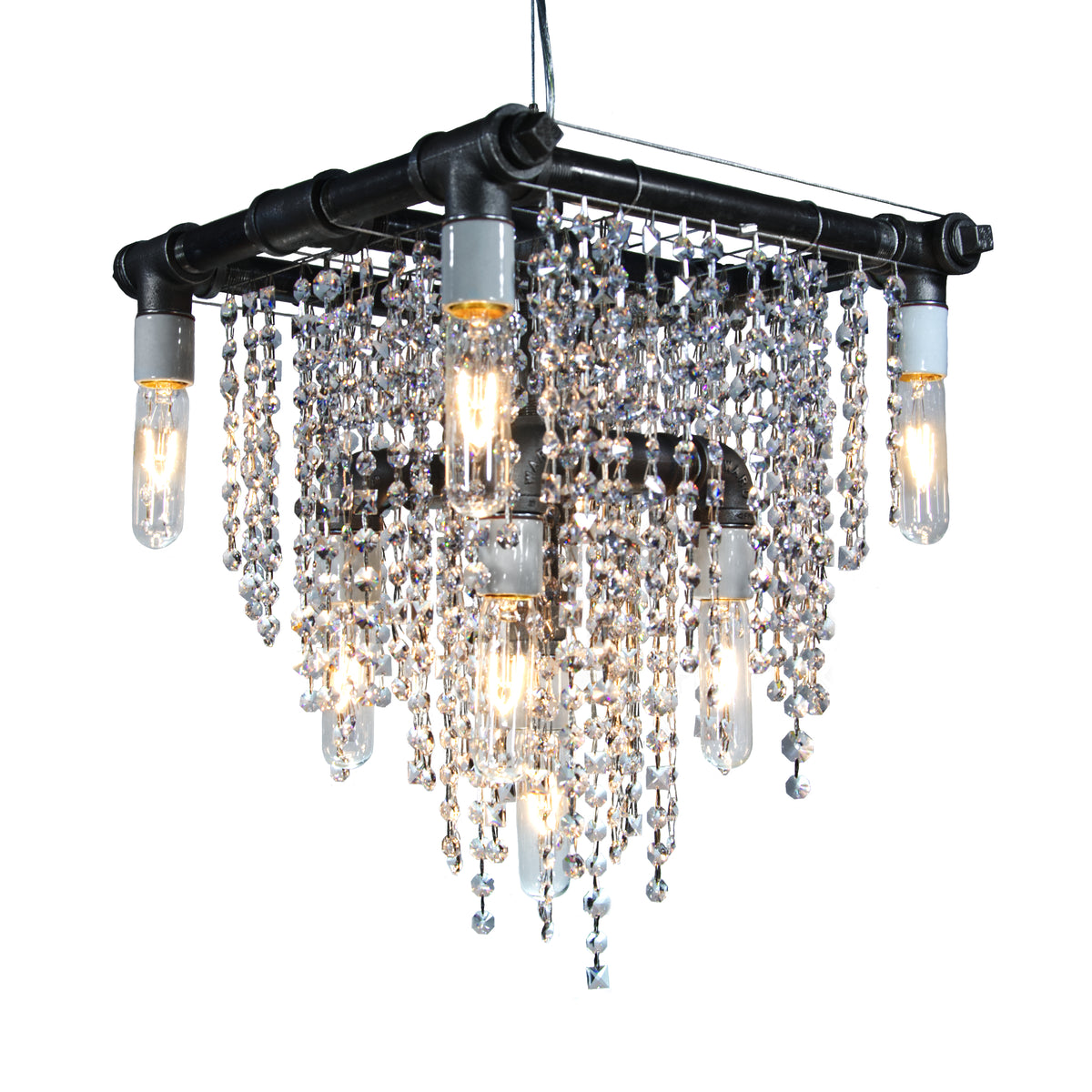 industrial crystal chandelier