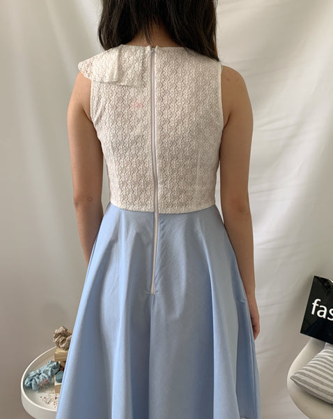 Okaya Lace Top Dress Blue (78109)
