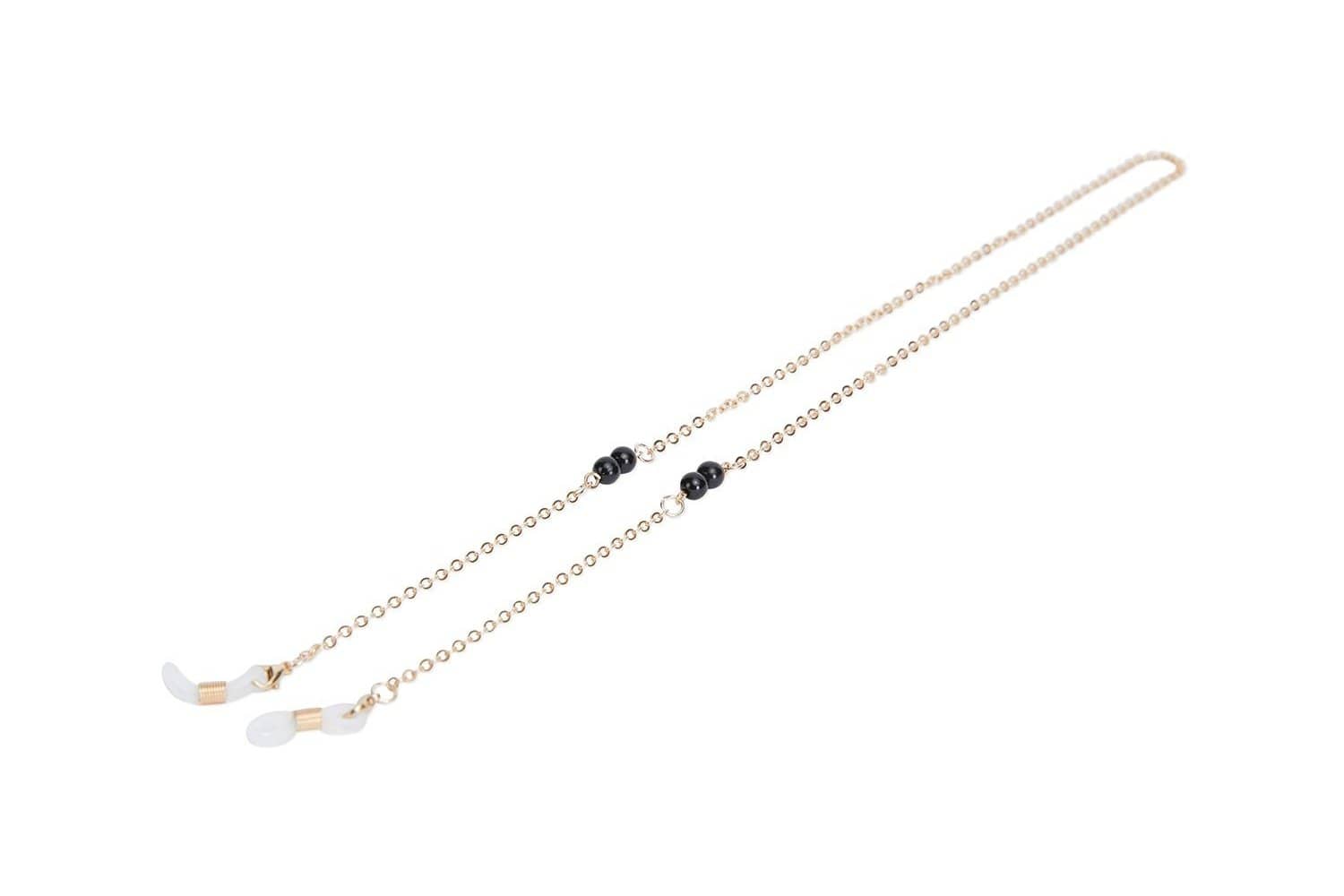 Chloe Gold Chain-Midnight Black Beads