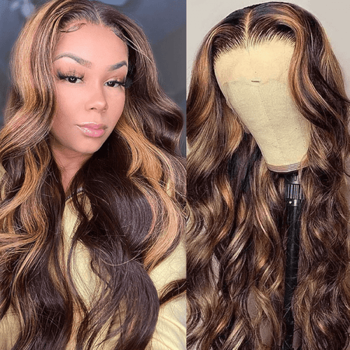 Grade 10A Rich Brown Color #30B Body Wave Pre Plucked Middle Lace