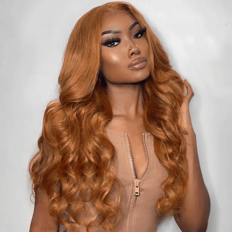 Grade 10A Rich Brown Color #30B Body Wave Pre Plucked Middle Lace Part –  Queen Hair Inc