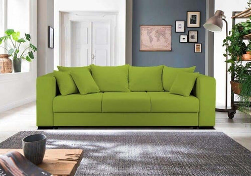 Canapea extensibilă cu ladă de depozitare si sezut confortabil din spuma HR, Gloria Green Lux 240x100 cm | Dumonde.ro