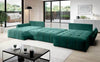 Colțar extensibil cu ladă de depozitare Berlin U Grey Blue 380x180 cm | Dumonde Furniture & Deco Concept.