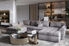 Colțar extensibil cu ladă de depozitare Loana Grey U 370x185 cm | Dumonde Furniture & Deco Concept.