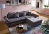 Colțar extensibil cu ladă de depozitare Loana Grey Mat II 275x185 cm | Dumonde Furniture & Deco Concept.