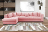 Colțar extensibil cu ladă de depozitare Gloria Pink 325x195 cm | Dumonde Furniture & Deco Concept.