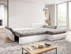 Colțar extensibil cu ladă de depozitare Loana White 275x185 cm | Dumonde Furniture & Deco Concept.