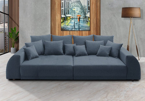 Canapea extensibilă cu 2 lăzi de depozitare si sezut confortabil din spuma HR, Big Sofa Verona Blue 310x100 cm | Dumonde.ro