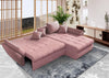 Colțar extensibil cu ladă de depozitare Loana Pink II 275x185 cm | Dumonde Furniture & Deco Concept.
