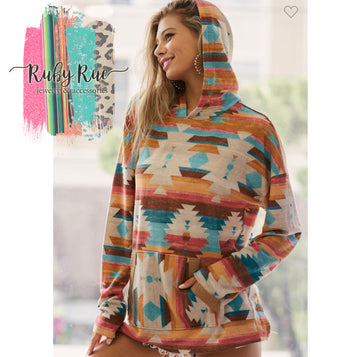 The Tia Lightweight Aztec Hoodie