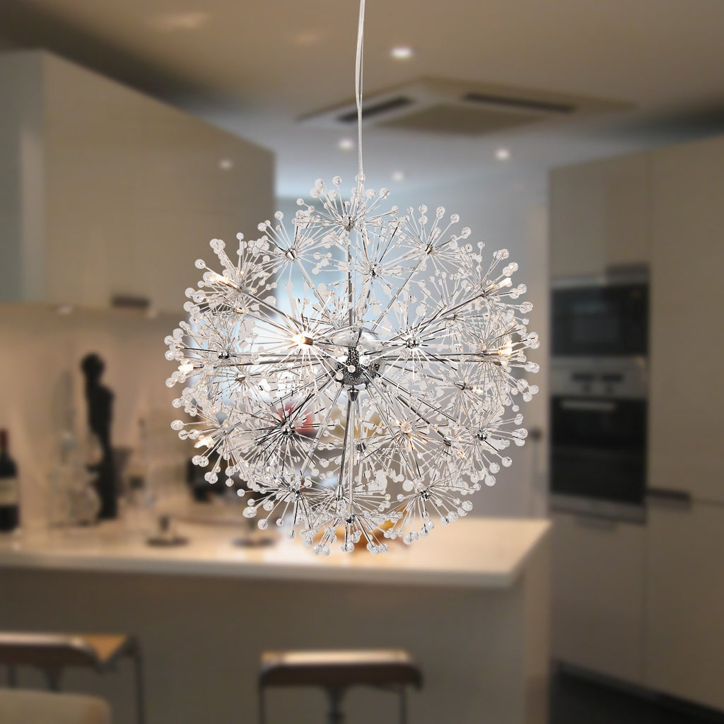 UNITARY BRAND Contemporary Globe Crystal Pendant Light Max 120W With 1 \u2013 unitarylighting