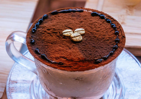 Organic Cacao Chocolate Powder on Coffee