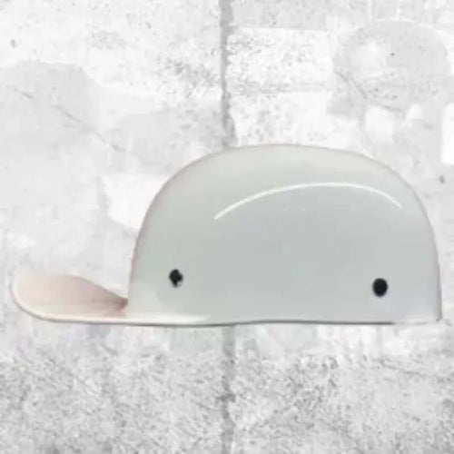 MicroLid Slider Baseball Motorcycle Helmet White Gloss