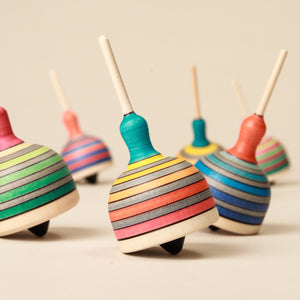 wooden spinning tops