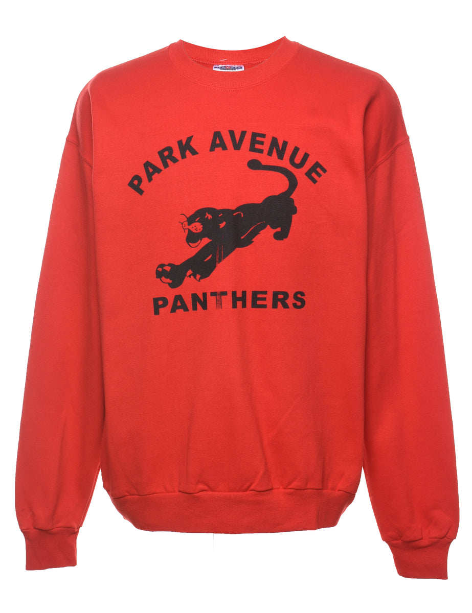 Image of Red Park Avenue Panthers Black & Red Printed Sweatshirt - L