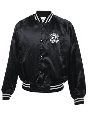 Men's Eagle Black And White Football Varsity Jacket - Just American Jackets