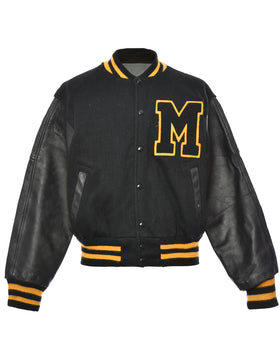 Tommy Hilfiger Denim USA Vintage College Jacket Varsity Leather Size: M  Rare