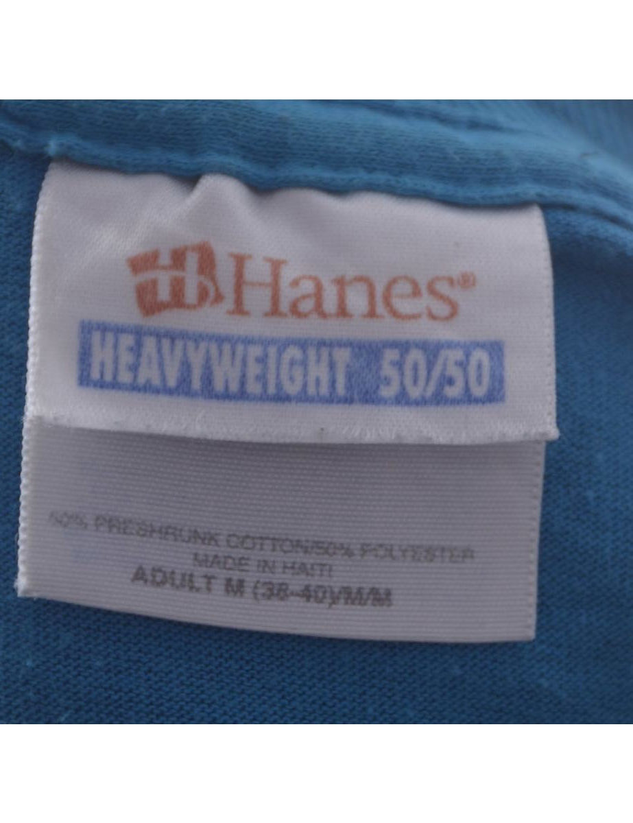 Unisex Hanes Hanes Plain T Shirt Blue M Beyond Retro E00412849