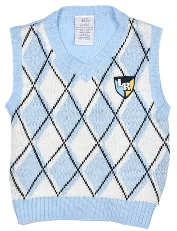 light blue argyle sweater