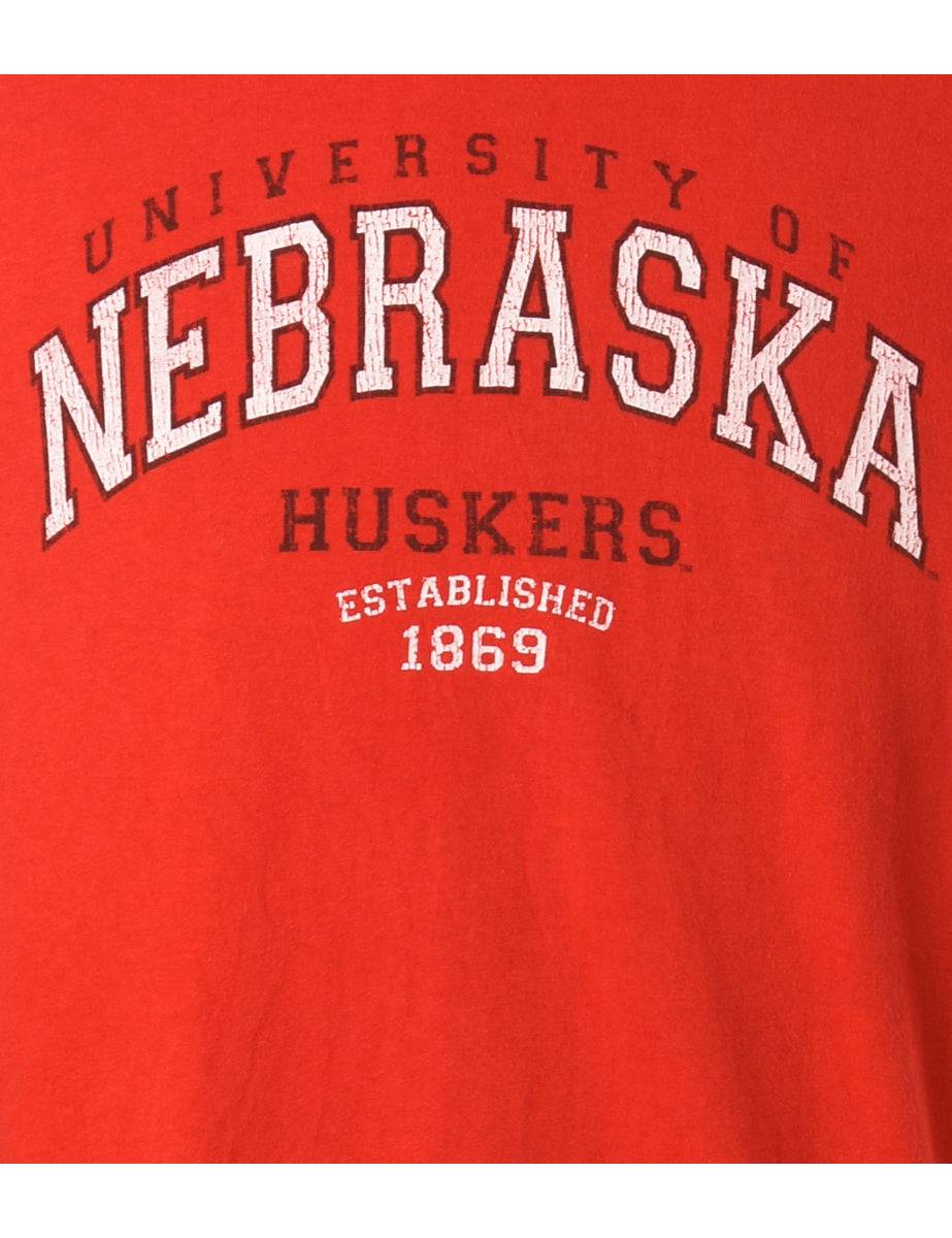 Unisex Nebraska Cornhuskers Basketball Sports T-shirt Red, M Beyond Retro - E00513432
